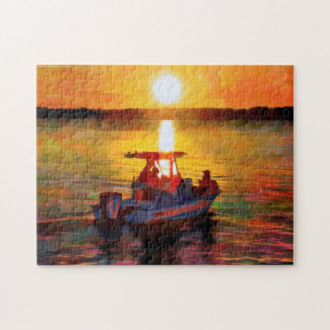 Boating into a Hilton Head Sunset Jigsaw Puzzle (Horizontal)