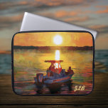 Boating into the Sunset Neoprene Laptop Sleeve<br><div class="desc">This personalised laptop sleeve features an image of a boat heading into the sunset on Hilton Head Island. Add your initials or a short name. Or, if you don't want any text, just delete the placeholder text. This sleeve is made from neoprene, and it features an original photograph with painterly...</div>