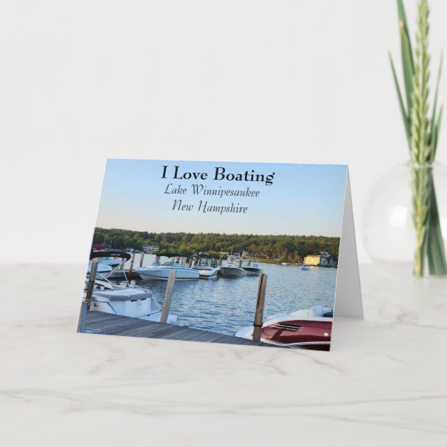 Boating Lake Winnipesaukee New Hampshire Thank You Card (Front)