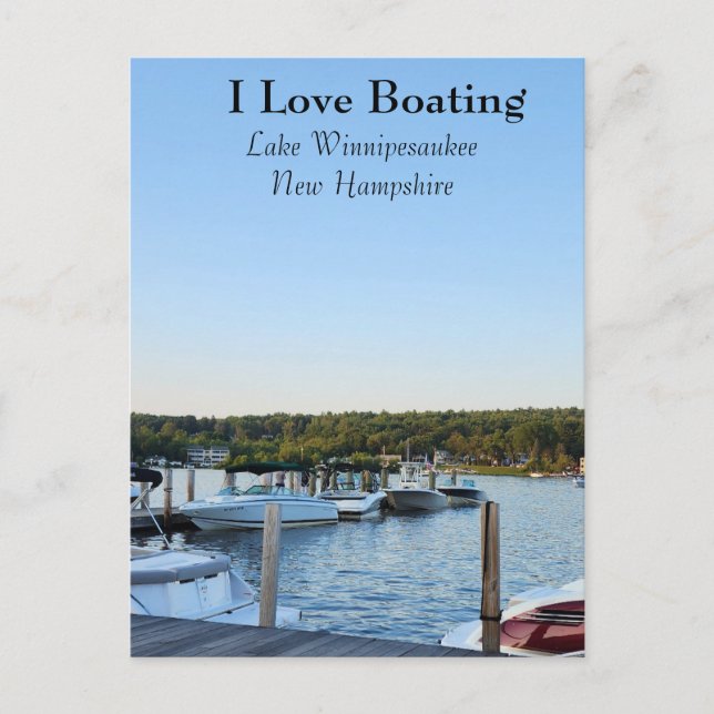 boating lake Winnipesaukee  Postcard (Front)