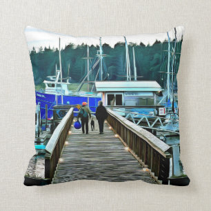 Boating Life on Lopez Island Throw Pillow