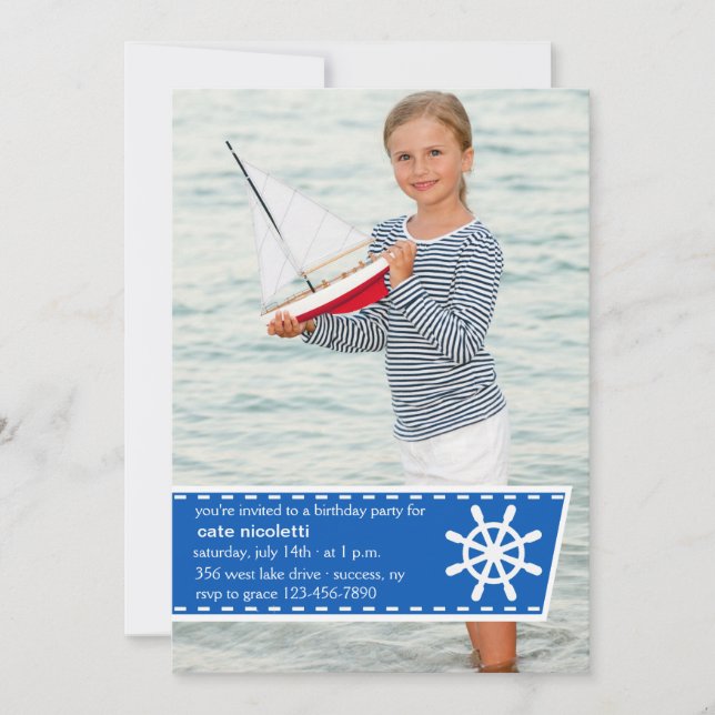 Boating Life Photo Invitation (Front)