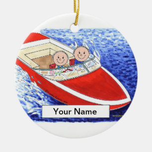 Boating - Male & Male Ceramic Tree Decoration