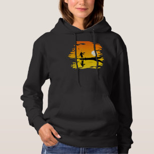 Boating Men Silhouette Lake Reflection Sunset Cano Hoodie