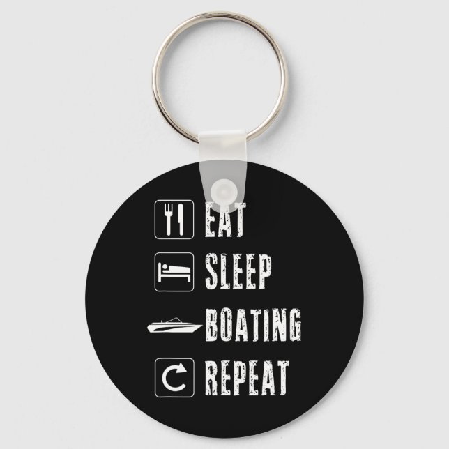 Boating Men Women Boataholic Boater Speed Powerboa Key Ring (Front)