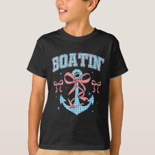 Boating Nautical Anchor Coquette Bow Hello Summer T-Shirt