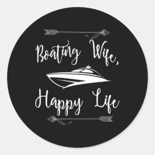 Boating Nautical Sailing Boat Classic Round Sticker