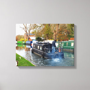 Boating on the Newbury canal Canvas Print