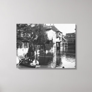 Boating on the river Gera at Erfurt Canvas Print