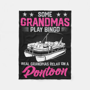 Boating Party Funny Grandmas Relax On A Pontoon Bo Fleece Blanket