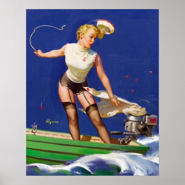 Boating Pin Up Poster (Front)