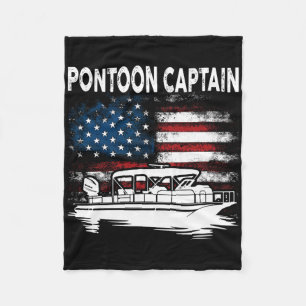 Boating Pontoon Captain 4th Of July Pontoon Boat Fleece Blanket