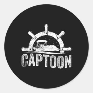Boating Pontoon Captain Pontoon Boat Captoon Classic Round Sticker