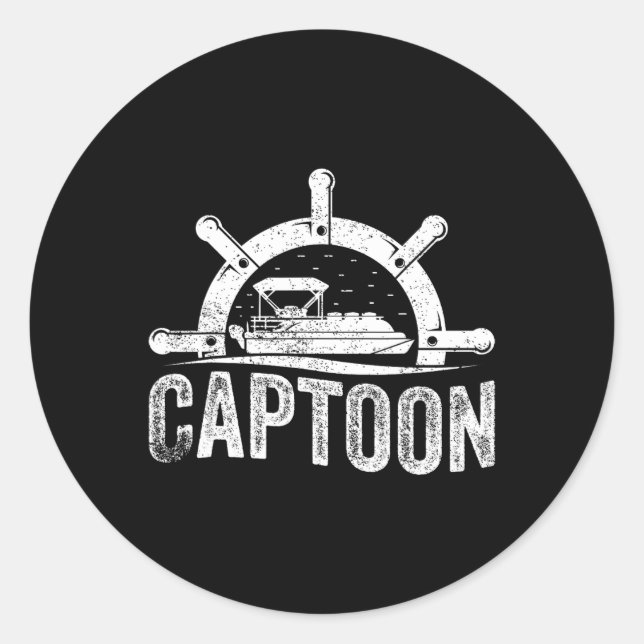 Boating Pontoon Captain Pontoon Boat Captoon  Classic Round Sticker (Front)