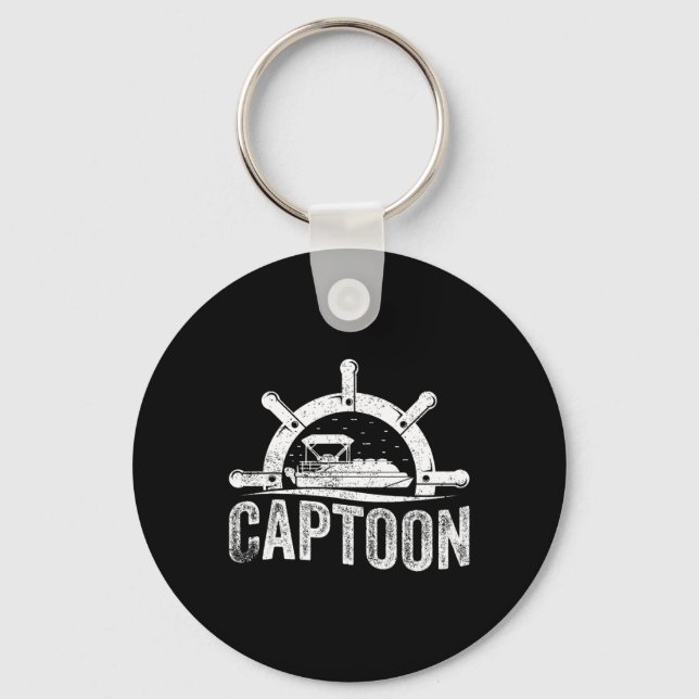 Boating Pontoon Captain Pontoon Boat Captoon  Key Ring (Front)