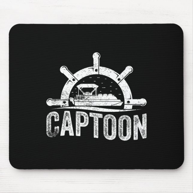 Boating Pontoon Captain Pontoon Boat Captoon  Mouse Mat (Front)