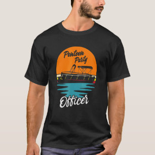 Boating Pontoon Party Pontoon Party Retro Sunset B T-Shirt