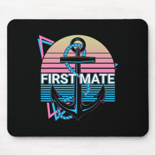 Boating Retro First Mate Mouse Mat