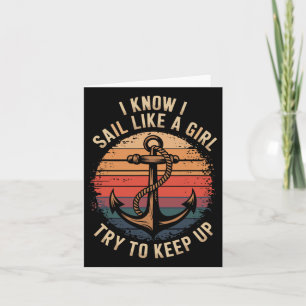 Boating Sailboat Captain And Sailing Boat Sailor Card