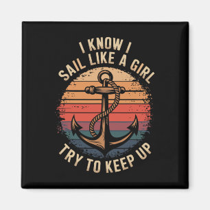 Boating Sailboat Captain And Sailing Boat Sailor  Magnet