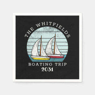 Boating Sailing Custom Family Summer Vacation Napkin