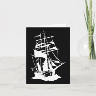 Boating Sailing Line Drawing Ocean Sea Yacht Sailo Card