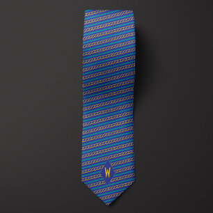 Boating Sailing Nautical Rope Striped Tie