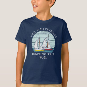 Boating Sailing Race Custom Family Summer Vacation T-Shirt