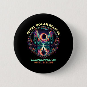 Boating Total Solar Eclipse Cleveland Ohio 6 Cm Round Badge