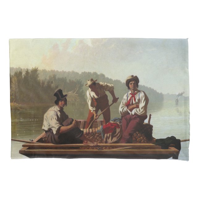 Boatmen on the Missouri River Pillowcase (Front-Left)