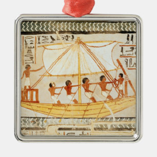 Boatmen on the Nile, from the Tomb of Sennefe Metal Tree Decoration