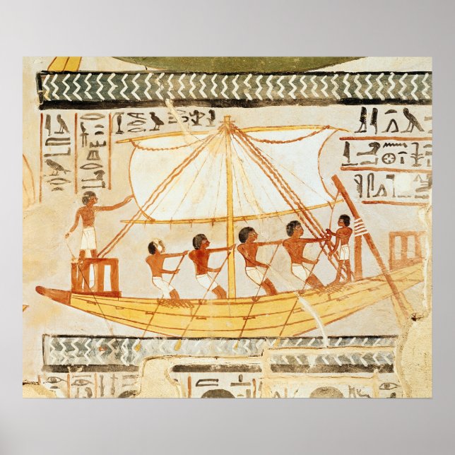 Boatmen on the Nile, from the Tomb of Sennefe Poster (Front)