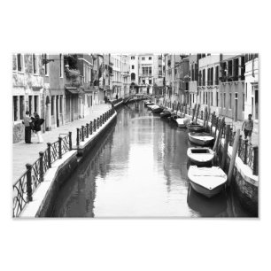 Boats along a canal in the Italian city of Venice Photo Print