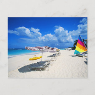 Boats And Beach Chairs Postcard