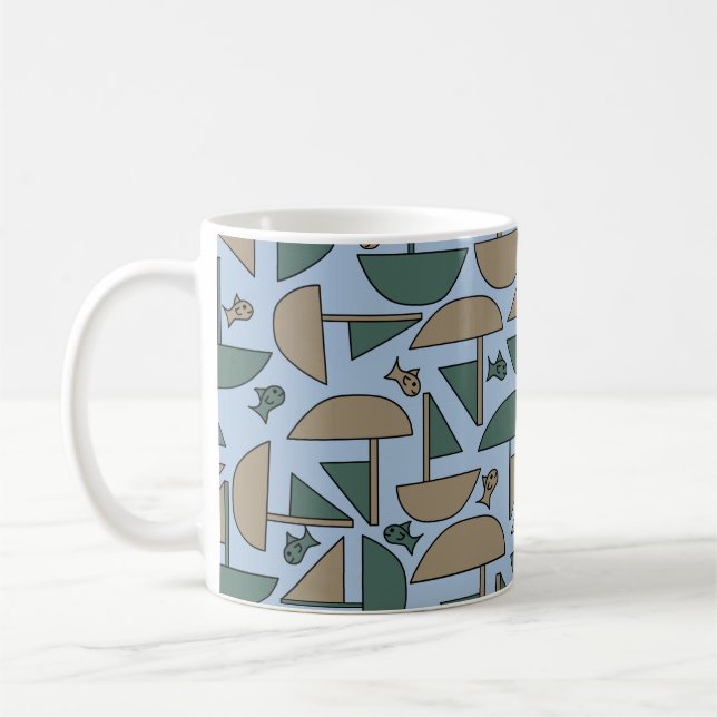 Boats and Fish Sherpa Blanket Coffee Mug (Left)
