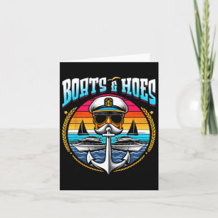 Boats And Hoes Boat Lover Boating Anchor Cruising  Card