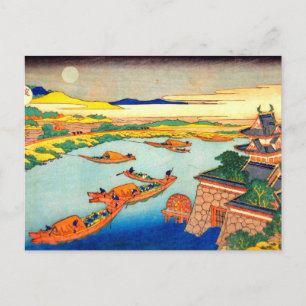 Boats and Moon Katsushika Hokusai Postcard