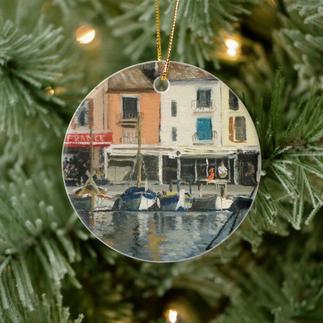 Boats at Cassis Provence France Ceramic Tree Decoration (Tree)