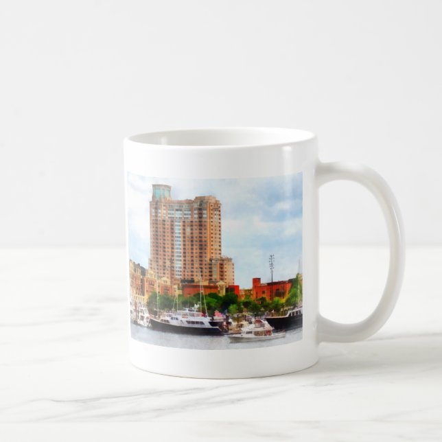 Boats at Inner Harbour Baltimore MD Coffee Mug (Right)