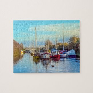Boats at Lydney Harbour Jigsaw Puzzle