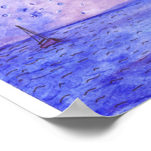 Boats at Night Poster
