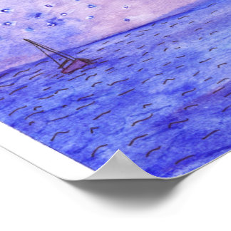 Boats at Night Poster