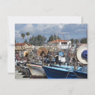 Boats at Paphos Harbour Postcard