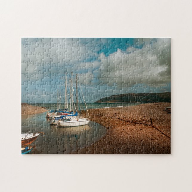 Boats at Porlock Weir Photograph Jigsaw Puzzle (Horizontal)