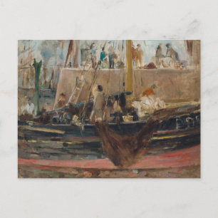 Boats at Quay Berthe Morisot Postcard