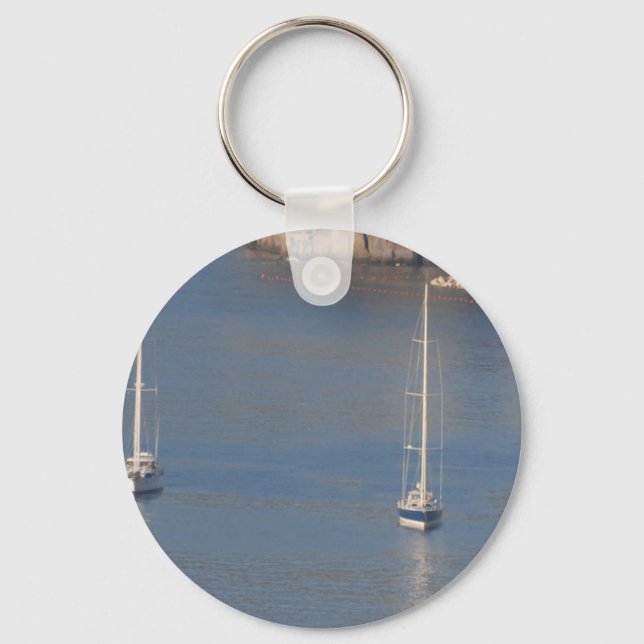 Boats at rest in Sorrento Italy Key Ring (Front)