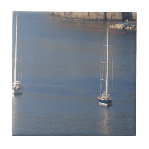 Boats at rest in Sorrento Italy Tile