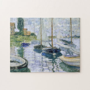 Boats at Rest Petit-Gennevilliers Monet Fine Art Jigsaw Puzzle