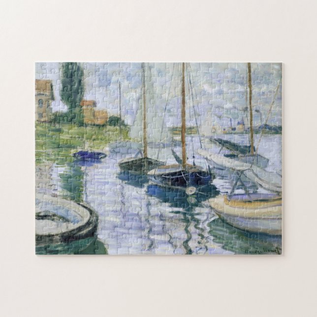 Boats at Rest Petit-Gennevilliers Monet Fine Art Jigsaw Puzzle (Horizontal)