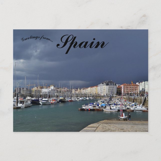 Boats at Santander Cantabria Spain Postcard (Front)